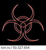 Neon biological danger icon black color in circle outline vector illustration red color vector illustration flat style light image. Neon biological danger icon black color in circle red color vector illustration flat style image. Стоковая иллюстрация, агентство Ingram Publishing / Фотобанк Лори