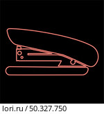 Neon stapler red color vector illustration flat style light image. Neon stapler red color vector illustration flat style image. Стоковая иллюстрация, агентство Ingram Publishing / Фотобанк Лори