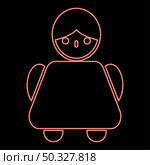 Neon old woman red color vector illustration flat style light image. Neon old woman red color vector illustration flat style image. Стоковая иллюстрация, агентство Ingram Publishing / Фотобанк Лори