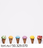 top view selection colourful ice cream. High resolution photo. top view selection colourful ice cream. High quality photo. Стоковое фото, агентство Ingram Publishing / Фотобанк Лори