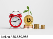 bitcoin piles alarm clock. High resolution photo. bitcoin piles alarm clock. High quality photo. Стоковое фото, агентство Ingram Publishing / Фотобанк Лори