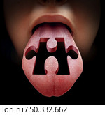 Lost taste medical concept on the tongue as Dysgeusia or anorexia or Bulimia and eating disorder or dieting symbol as a medical condition in a 3D illustration style. Стоковое фото, агентство Ingram Publishing / Фотобанк Лори