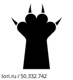 Paw with claw cat icon black color vector illustration flat style simple image. Paw with claw cat icon black color vector illustration flat style image. Стоковая иллюстрация, агентство Ingram Publishing / Фотобанк Лори