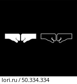 Two fist punching bump clenched together hitting concept of conflict struggle resistance confrontation icon white color vector illustration flat style simple image set. Two fist punching bump clenched together hitting concept of conflict struggle resistance confrontation icon white color vector illustration flat style image set. Стоковая иллюстрация, агентство Ingram Publishing / Фотобанк Лори