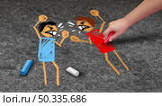 Politics and children as a socialization of a future voter through political indoctrinization and social influencing of a young mind to ideolgy as a child development concept in a 3D illustration style. Стоковое фото, агентство Ingram Publishing / Фотобанк Лори