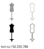 Torso Mannequin tailors dummy silhouette manikin dressmakers set icon grey black color vector illustration image simple flat style solid fill outline contour line thin. Torso Mannequin tailors dummy silhouette manikin dressmakers set icon grey black color vector illustration image flat style solid fill outline contour line thin. Стоковая иллюстрация, агентство Ingram Publishing / Фотобанк Лори