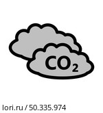CO 2 Cloud Icon. Editable Bold Outline With Color Fill Design. Vector Illustration. Стоковая иллюстрация, агентство Ingram Publishing / Фотобанк Лори