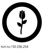 Rose icon in circle round black color vector illustration image solid outline style simple. Rose icon in circle round black color vector illustration image solid outline style. Стоковая иллюстрация, агентство Ingram Publishing / Фотобанк Лори