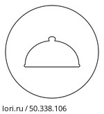 Cloche serving dish Restaurant cover dome plate covers to keep food warm Convex lid Exquisite presentation gourmet meal Catering concept icon in circle round black color vector illustration image outline contour line thin style simple. Cloche serving dish Restaurant cover dome plate covers to keep food warm Convex lid Exquisite presentation gourmet meal Catering concept icon in circle round black color vector illustration image outline contour line thin style. Стоковая иллюстрация, агентство Ingram Publishing / Фотобанк Лори