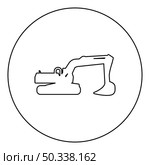 Excavator silhouette Special equipment Dusty digger Building machine icon in circle round black color vector illustration image outline contour line thin style simple. Excavator silhouette Special equipment Dusty digger Building machine icon in circle round black color vector illustration image outline contour line thin style. Стоковая иллюстрация, агентство Ingram Publishing / Фотобанк Лори