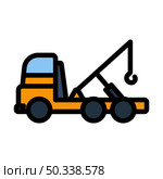 Car Towing Truck Icon. Editable Bold Outline With Color Fill Design. Vector Illustration. Стоковая иллюстрация, агентство Ingram Publishing / Фотобанк Лори
