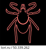Neon tick red color vector illustration image flat style light. Neon tick red color vector illustration image flat style. Стоковая иллюстрация, агентство Ingram Publishing / Фотобанк Лори