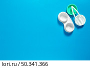 flat lay contact lenses case with copy space. Стоковое фото, агентство Ingram Publishing / Фотобанк Лори