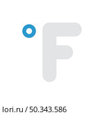Fahrenheit Degree Icon. Flat Color Design. Vector Illustration. Стоковая иллюстрация, агентство Ingram Publishing / Фотобанк Лори