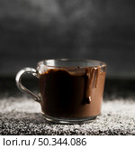 close up melted chocolate transparent cup. Стоковое фото, агентство Ingram Publishing / Фотобанк Лори