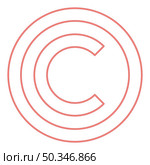 Neon copyright symbol red color vector illustration image flat style light. Neon copyright symbol red color vector illustration image flat style. Стоковое фото, агентство Ingram Publishing / Фотобанк Лори