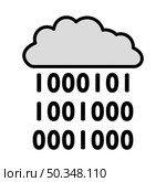Cloud Data Stream Icon. Bold outline design with editable stroke width. Vector Illustration. Стоковая иллюстрация, агентство Ingram Publishing / Фотобанк Лори
