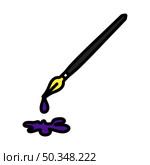 Fountain Pen With Blot Icon. Editable Bold Outline With Color Fill Design. Vector Illustration. Стоковая иллюстрация, агентство Ingram Publishing / Фотобанк Лори