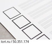 extreme close up uncompleted election questionnaire. Стоковое фото, агентство Ingram Publishing / Фотобанк Лори