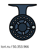 Icon Of Fishing Reel. Editable Bold Outline With Color Fill Design. Vector Illustration. Стоковая иллюстрация, агентство Ingram Publishing / Фотобанк Лори