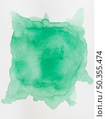 abstract watercolour background with emerald shade splatter aquarelle paint. Стоковое фото, агентство Ingram Publishing / Фотобанк Лори