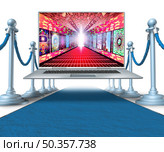Online Art Gallery and virtual museum concept as a web exhibition of artistic digital content as an interactive metaverse experience with NFT crypto images as a symbol of futuristic internet as a 3D illustration. Стоковое фото, агентство Ingram Publishing / Фотобанк Лори