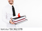 crop man with books diploma. Стоковое фото, агентство Ingram Publishing / Фотобанк Лори