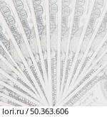 us one hundred dollars bills fanned out background. Стоковое фото, агентство Ingram Publishing / Фотобанк Лори