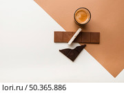 different type bars with coffee glass dual background. Стоковое фото, агентство Ingram Publishing / Фотобанк Лори
