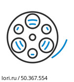 Movie Reel Icon. Editable Bold Outline With Color Fill Design. Vector Illustration. Стоковая иллюстрация, агентство Ingram Publishing / Фотобанк Лори