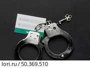 top view username password information with handcuffs. Стоковое фото, агентство Ingram Publishing / Фотобанк Лори