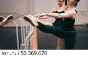 young classic female dancers practising dance studio. Стоковое фото, агентство Ingram Publishing / Фотобанк Лори