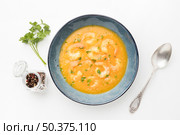 top view tasty shrimp soup. Стоковое фото, агентство Ingram Publishing / Фотобанк Лори