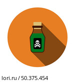 Poison Bottle Icon. Flat Circle Stencil Design With Long Shadow. Vector Illustration. Стоковая иллюстрация, агентство Ingram Publishing / Фотобанк Лори