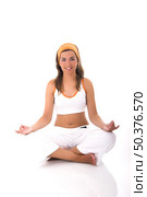 Beautiful woman meditating . Стоковое фото, агентство Ingram Publishing / Фотобанк Лори