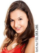 Close-up portrait of a beautiful teenage girl smilling. Стоковое фото, агентство Ingram Publishing / Фотобанк Лори