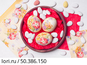 bright composition easter eggs decoupaged. Стоковое фото, агентство Ingram Publishing / Фотобанк Лори