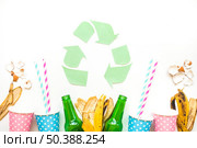 recycle logo with garbage. Стоковое фото, агентство Ingram Publishing / Фотобанк Лори