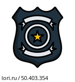 Police Badge Icon. Editable Bold Outline With Color Fill Design. Vector Illustration. Стоковая иллюстрация, агентство Ingram Publishing / Фотобанк Лори