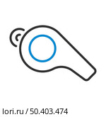 American Football Whistle Icon. Editable Bold Outline With Color Fill Design. Vector Illustration. Стоковая иллюстрация, агентство Ingram Publishing / Фотобанк Лори