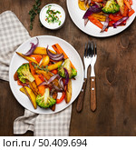 top view delicious local food assortment 2. Стоковое фото, агентство Ingram Publishing / Фотобанк Лори