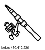 Icon Of Curved Fishing Tackle. Bold outline design with editable stroke width. Vector Illustration. Стоковая иллюстрация, агентство Ingram Publishing / Фотобанк Лори