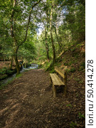 Surrounding landscape of the Estanislau fountain park and the Lourido river that divides the parishes of Arada and Maceda in the Municipality of Ovar, Portugal. Стоковое фото, агентство Ingram Publishing / Фотобанк Лори