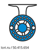 Icon Of Fishing Reel. Editable Bold Outline With Color Fill Design. Vector Illustration. Стоковая иллюстрация, агентство Ingram Publishing / Фотобанк Лори