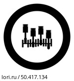 Crankshaft motor cylinder block piston internal combustion engine car detail engine icon in circle round black color vector illustration image solid outline style simple. Crankshaft motor cylinder block piston internal combustion engine car detail engine icon in circle round black color vector illustration image solid outline style. Стоковая иллюстрация, агентство Ingram Publishing / Фотобанк Лори