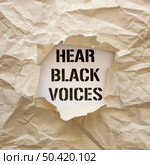 black lives matter concept with wrinkled paper. Стоковое фото, агентство Ingram Publishing / Фотобанк Лори
