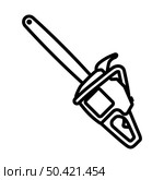 Icon Of Chain Saw. Bold outline design with editable stroke width. Vector Illustration. Стоковая иллюстрация, агентство Ingram Publishing / Фотобанк Лори