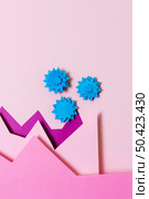 covid concept with paper shapes top view. Стоковое фото, агентство Ingram Publishing / Фотобанк Лори