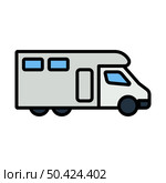 Icon Of Camping Family Caravan Car. Editable Bold Outline With Color Fill Design. Vector Illustration. Стоковая иллюстрация, агентство Ingram Publishing / Фотобанк Лори