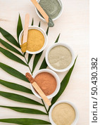 flat lay assortment bowls with powders. Стоковое фото, агентство Ingram Publishing / Фотобанк Лори
